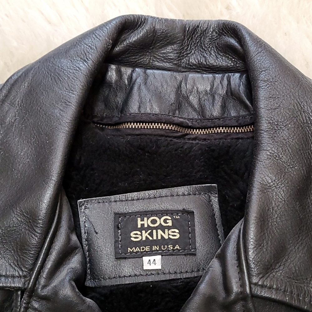 Hog Skins Motorcycle Jacket, Mens Size 44, Chest=40″-42″